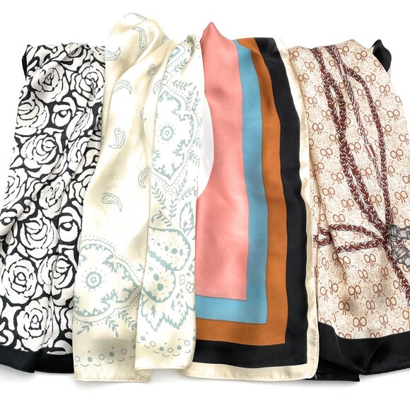 Silk Satin Feel Large Square Fashion Scarf – Versatile Head & Neck Accessory 27. - Picture 1 of 8